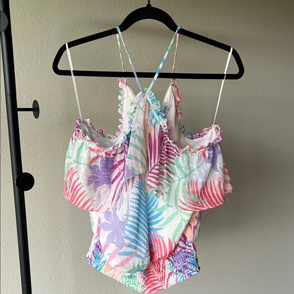 NWOT Ramy Brook Jules Multicolor Tropical Print Women's Halter Top - size Medium - Picture 3 of 13